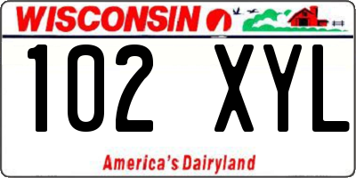WI license plate 102XYL