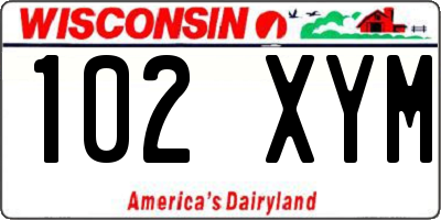 WI license plate 102XYM