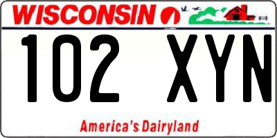 WI license plate 102XYN