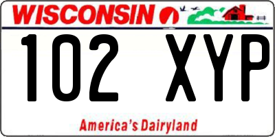 WI license plate 102XYP