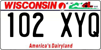 WI license plate 102XYQ
