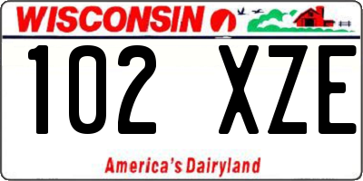 WI license plate 102XZE
