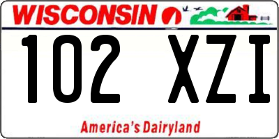WI license plate 102XZI