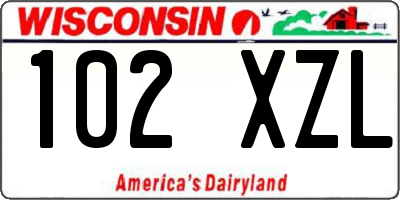 WI license plate 102XZL