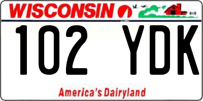WI license plate 102YDK