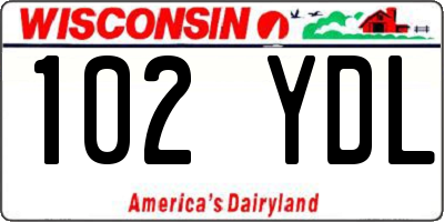 WI license plate 102YDL