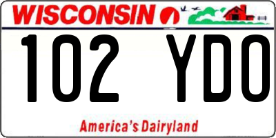 WI license plate 102YDO