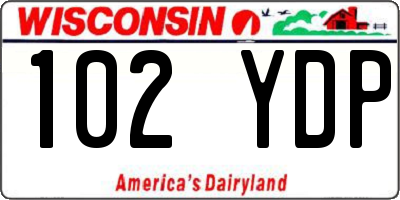 WI license plate 102YDP