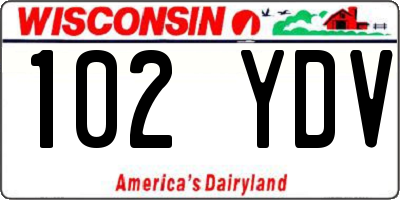 WI license plate 102YDV