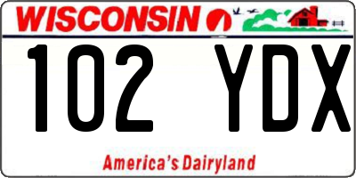WI license plate 102YDX