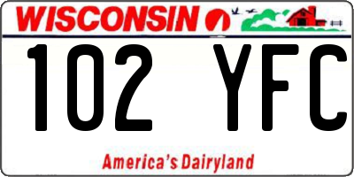 WI license plate 102YFC