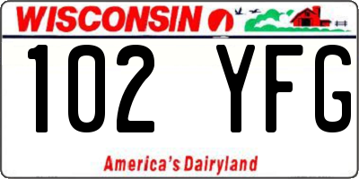 WI license plate 102YFG