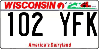 WI license plate 102YFK