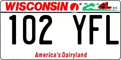 WI license plate 102YFL