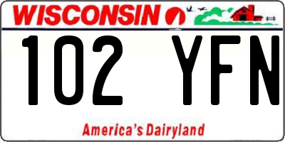 WI license plate 102YFN