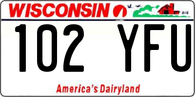 WI license plate 102YFU