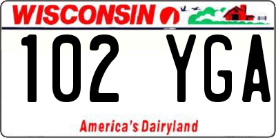 WI license plate 102YGA
