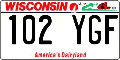 WI license plate 102YGF