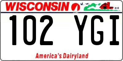 WI license plate 102YGI