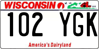 WI license plate 102YGK