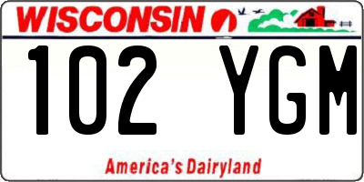 WI license plate 102YGM