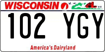 WI license plate 102YGY