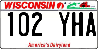 WI license plate 102YHA