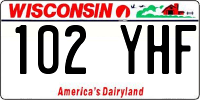 WI license plate 102YHF