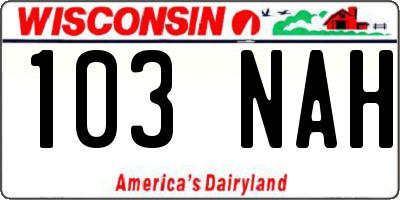 WI license plate 103NAH