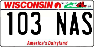 WI license plate 103NAS