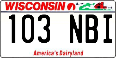 WI license plate 103NBI