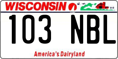 WI license plate 103NBL