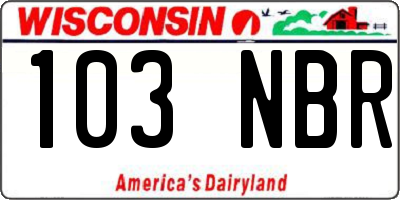 WI license plate 103NBR
