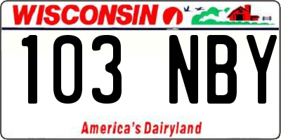 WI license plate 103NBY