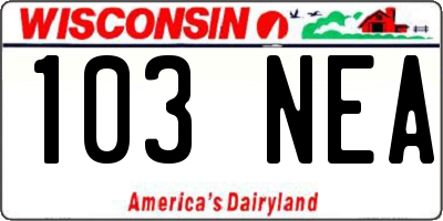 WI license plate 103NEA
