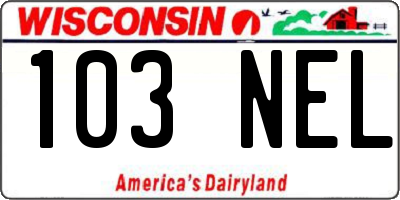 WI license plate 103NEL