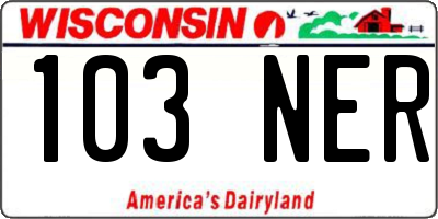 WI license plate 103NER