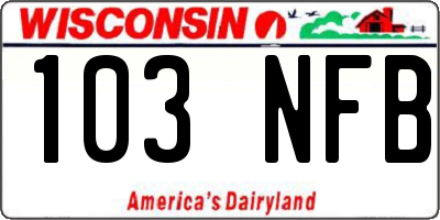 WI license plate 103NFB