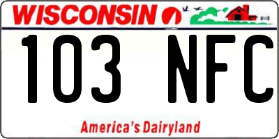 WI license plate 103NFC