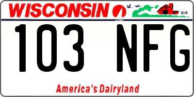 WI license plate 103NFG