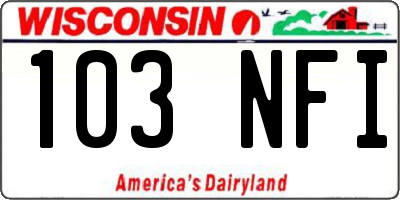 WI license plate 103NFI
