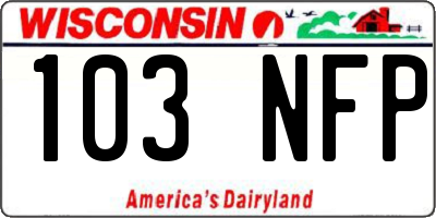 WI license plate 103NFP