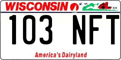 WI license plate 103NFT