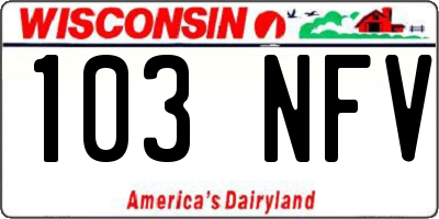 WI license plate 103NFV