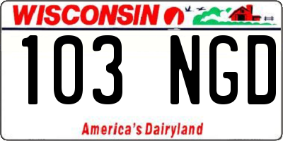 WI license plate 103NGD