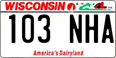 WI license plate 103NHA
