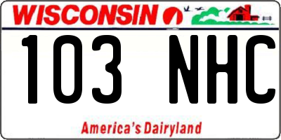 WI license plate 103NHC