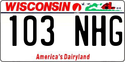 WI license plate 103NHG