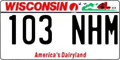 WI license plate 103NHM