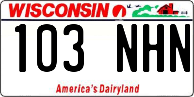 WI license plate 103NHN